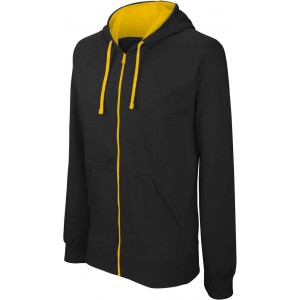 Kariban Contrast f�rfi kapucnis pul�ver, Black/Yellow