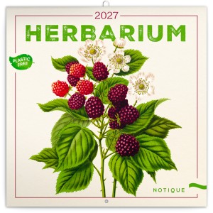 Lemeznapt�r Herbarium 2027, PLAstIC FREE, 30 � 30 cm