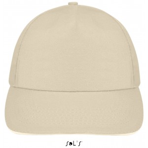 Sols Sunny 5 paneles baseballsapka, Beige/White